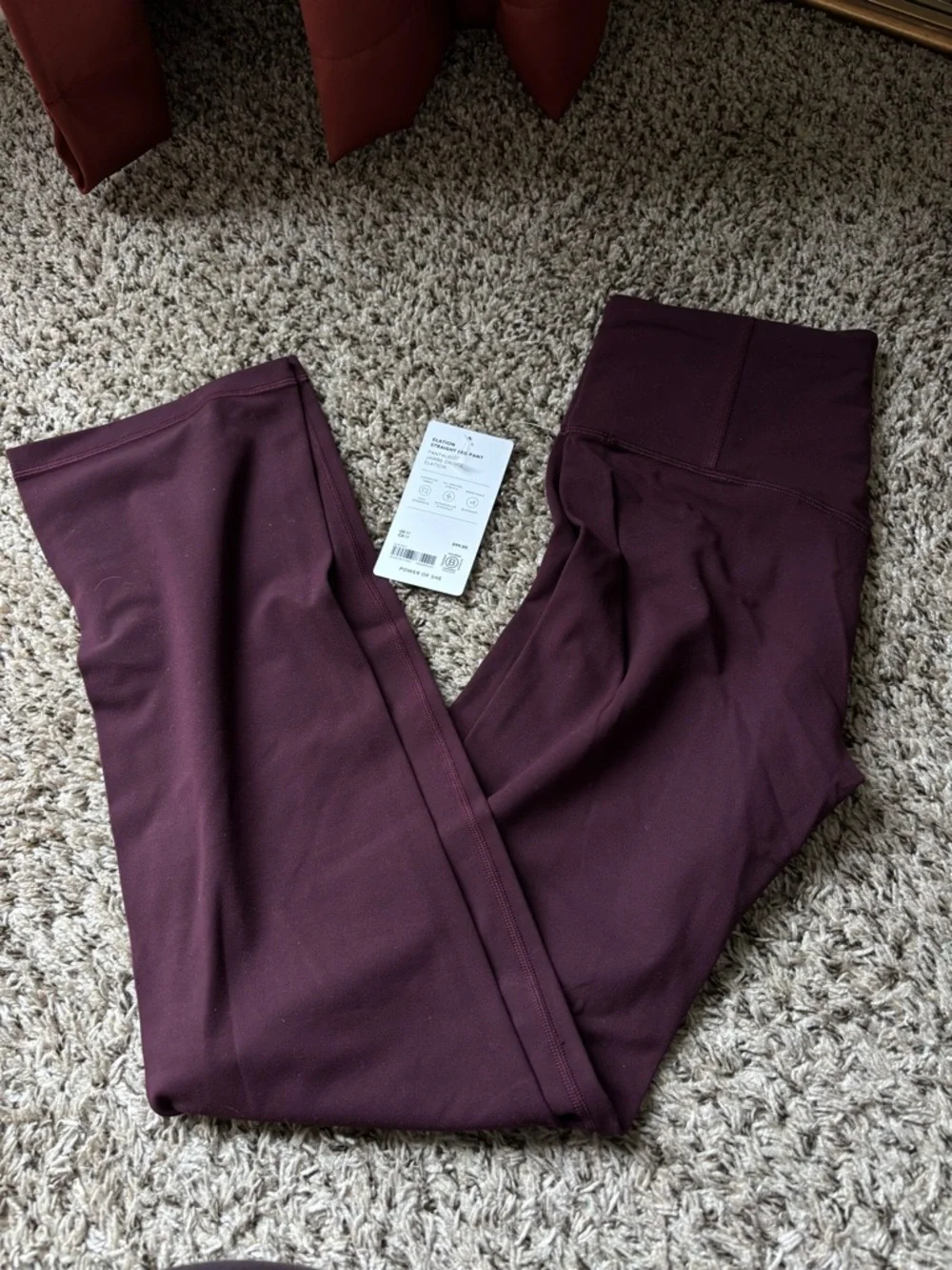 Athleta Burgundy Straight Leg Elation Pant - Picture 1 of 3